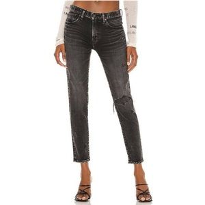 Moussy Vintage Lenwood Distressed Ankle Skinny Jean In Black